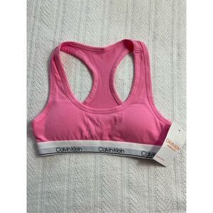 CALVIN KLEIN GIRLS SMALL PINK SPORTS BRA